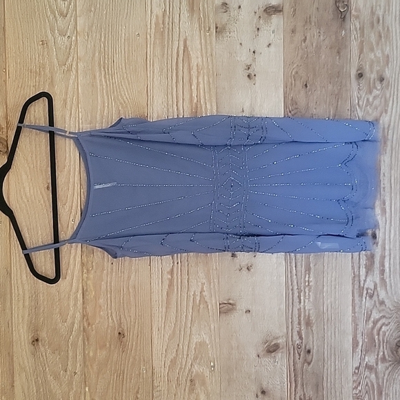 Free People Blue Sheer Cami Dress with Beading Size XSmall - Picture 8 of 8